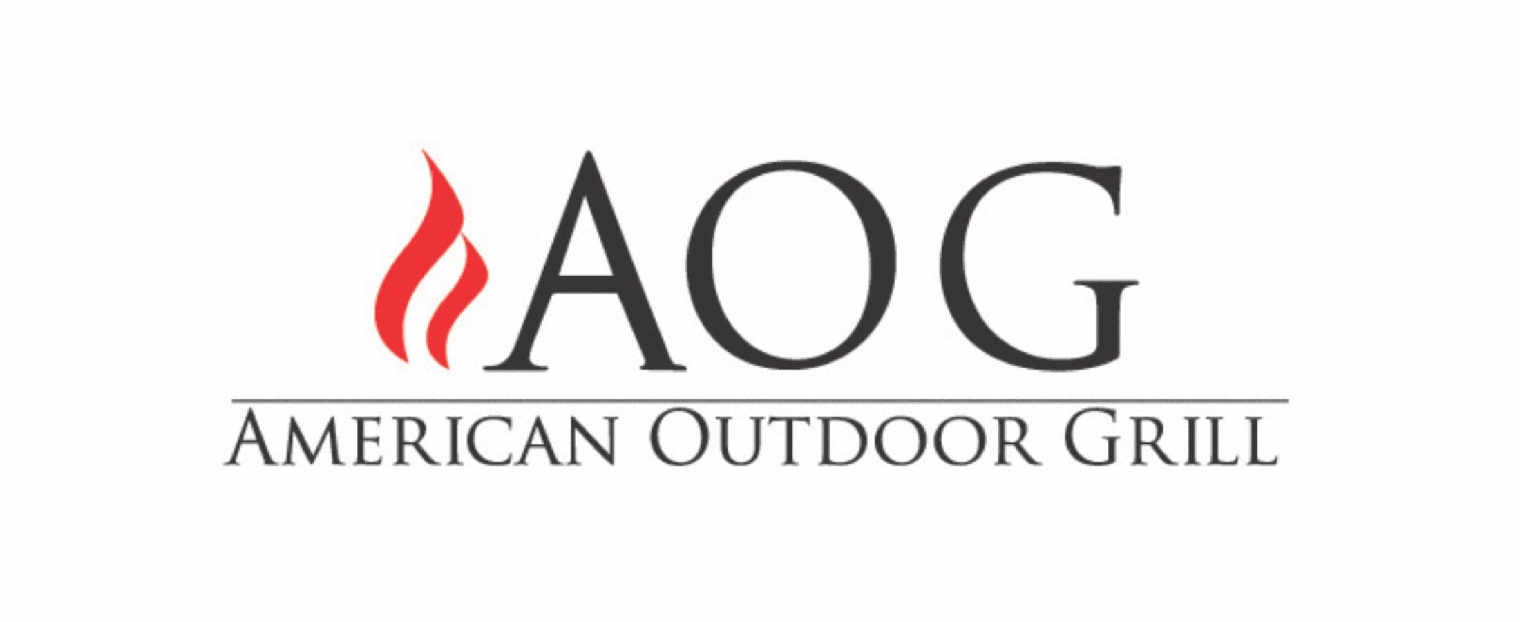 American Outdoor Grill (AOG) logo — 304 stainless steel built-in and freestanding gas grills, Made in the USA