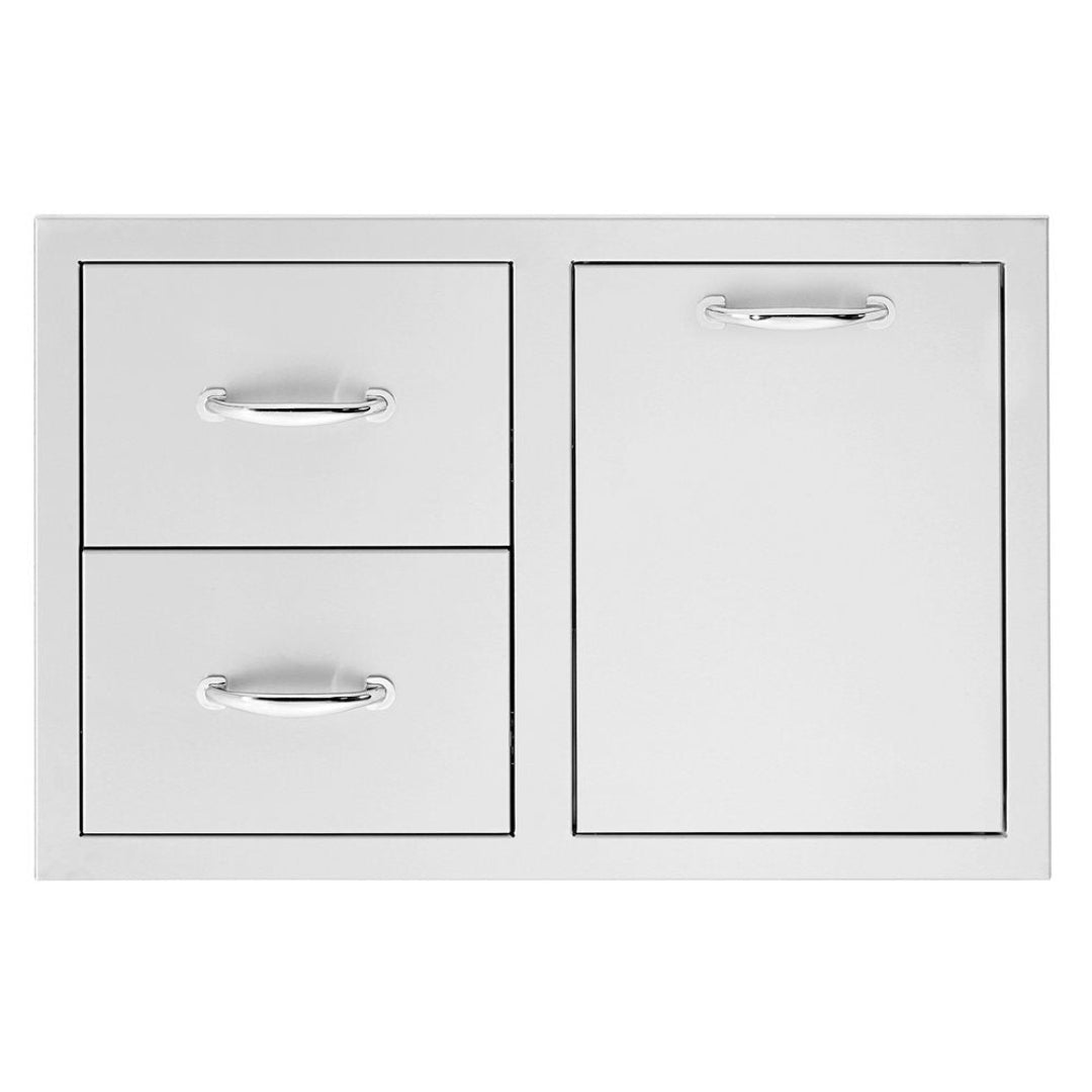 Trueflame TF-DC2-33LP1 33-inch stainless steel outdoor kitchen double-drawer and single-door built-in storage cabinet for grill islands