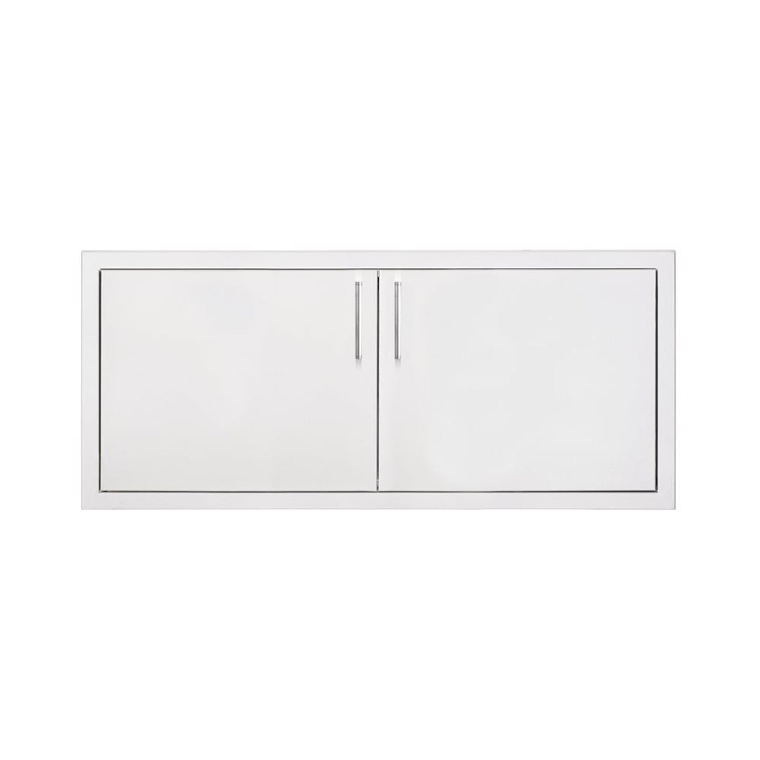 Trueflame TF-DD-39-A 39-inch white double outdoor kitchen cabinet access door with stainless steel handles