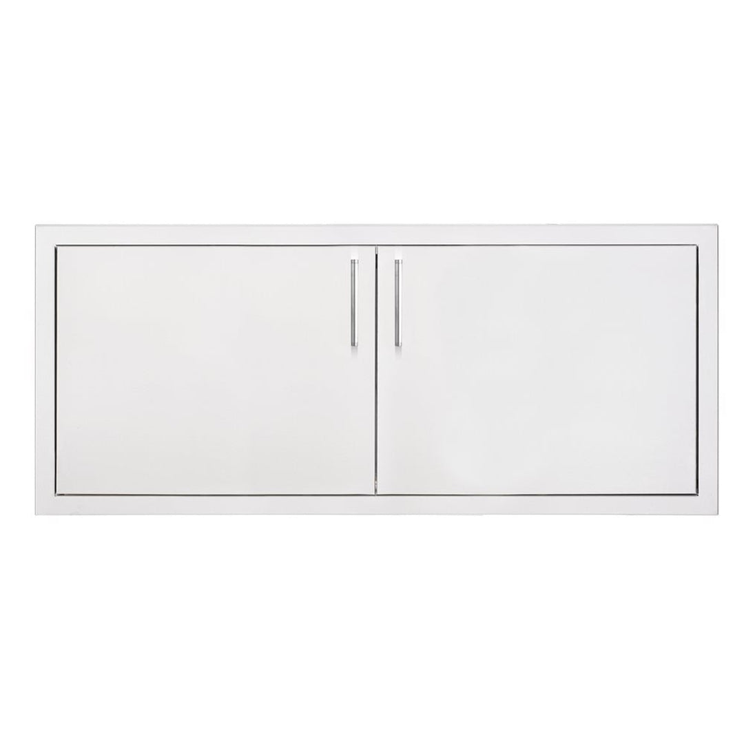 Trueflame TF-DD-40-A 40-inch white double access door panel for outdoor kitchen island with stainless steel handles