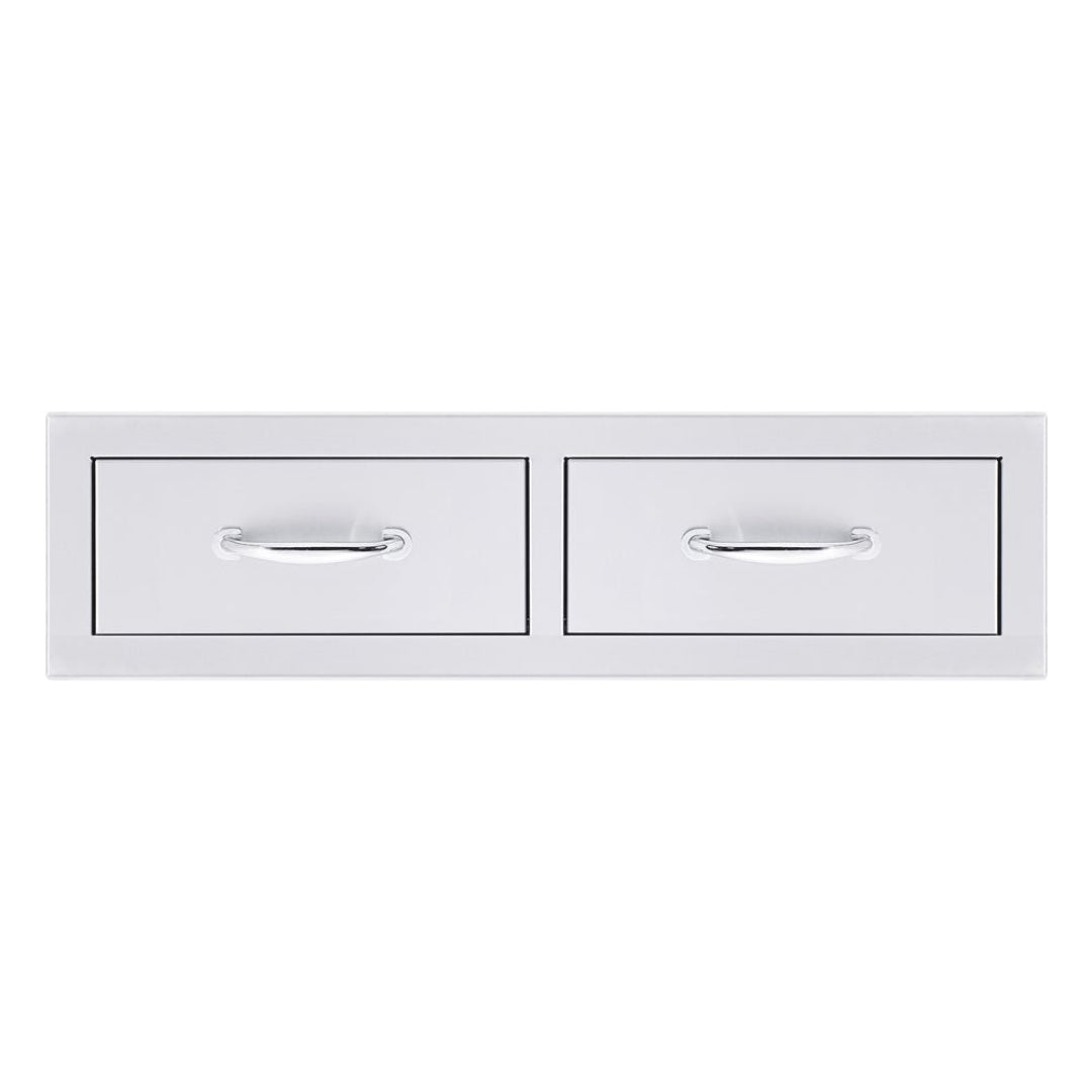 32-inch stainless steel double drawer access panel for built-in outdoor kitchen island TF-DR2-32 with chrome handles