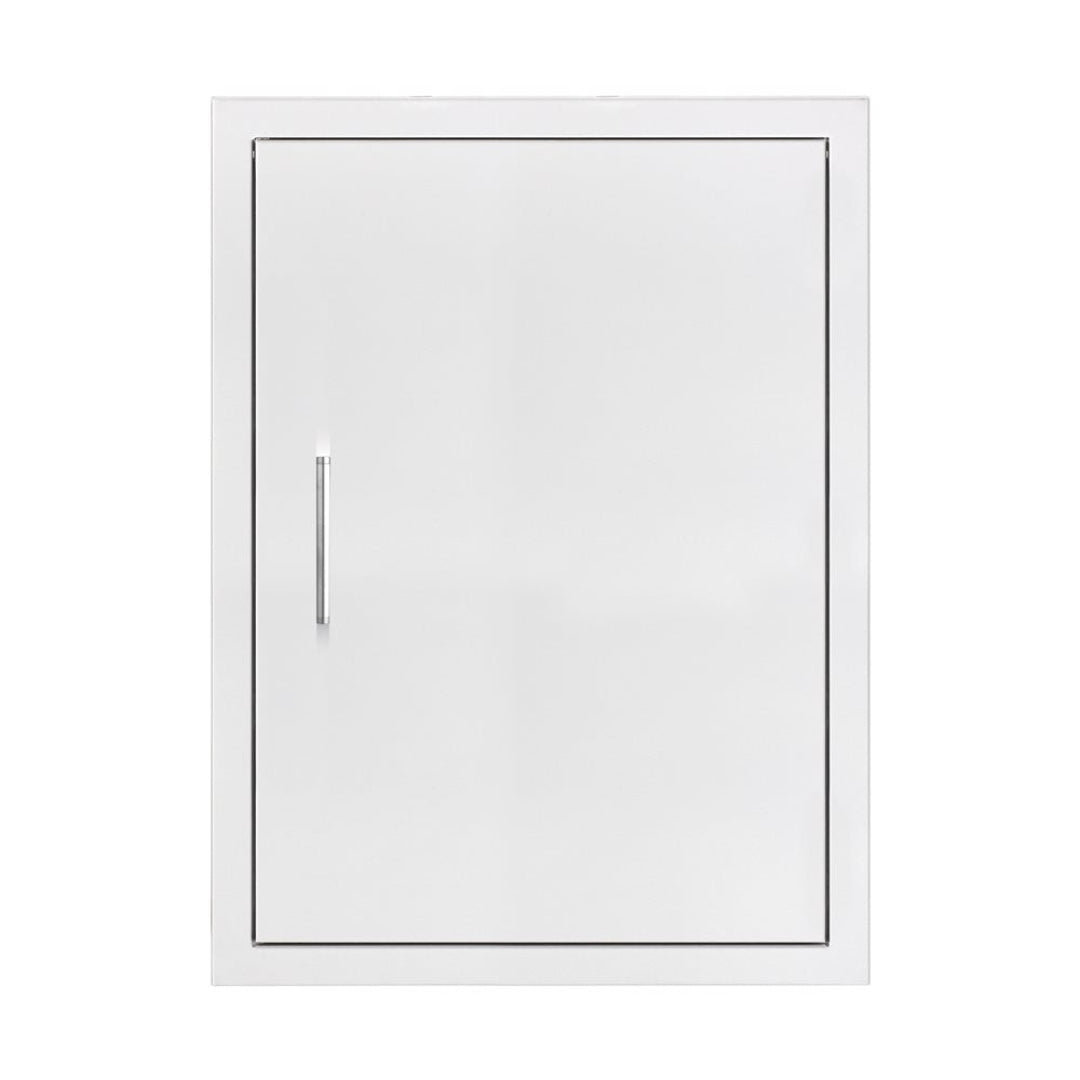 125-TF-DV-20-A stainless steel 20-inch outdoor kitchen access door, flush-mount single panel with vertical tubular handle