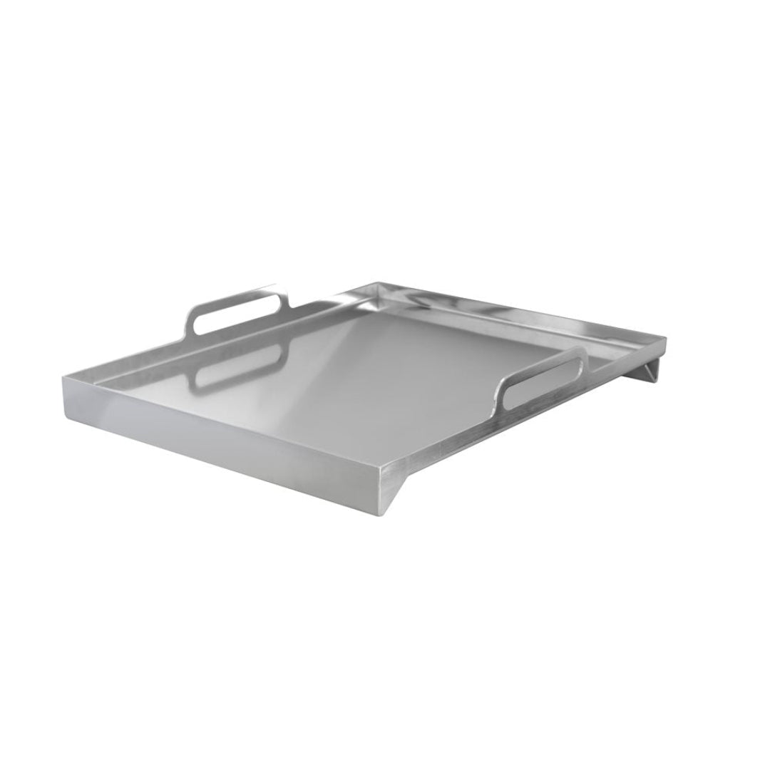 14-inch stainless steel rectangular fire pit burner pan TF-GP-14 with cutout handles — replacement fuel tray for outdoor propane and ethanol fire pits