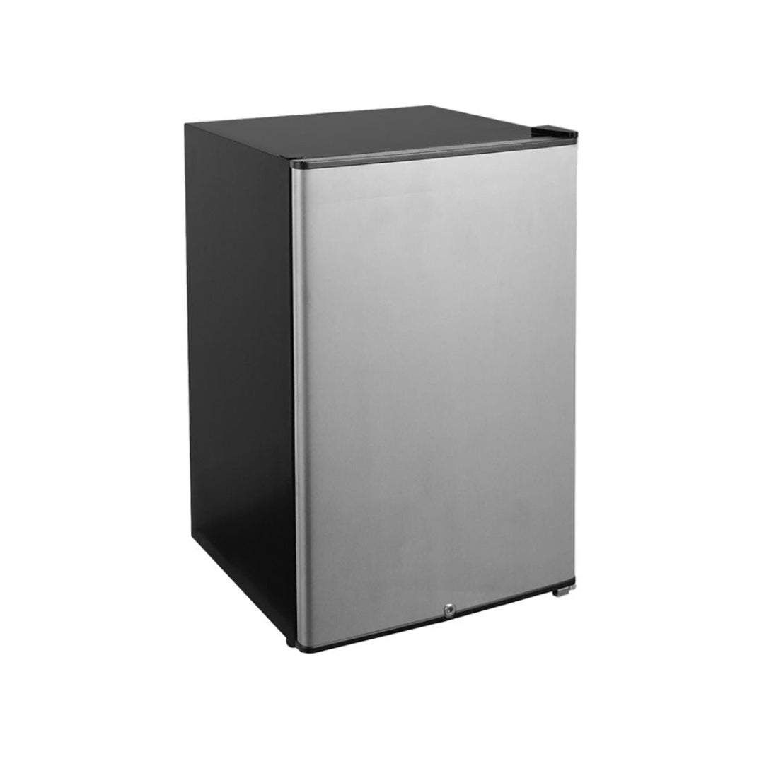 125-TF-RFR-22S lockable 2.2 cu ft stainless steel compact commercial undercounter refrigerator, single-door black mini fridge