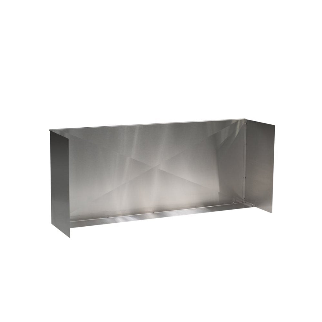 125-tfwg-361 stainless steel three-sided wind guard and firebox back panel for linear outdoor gas fire pit burners
