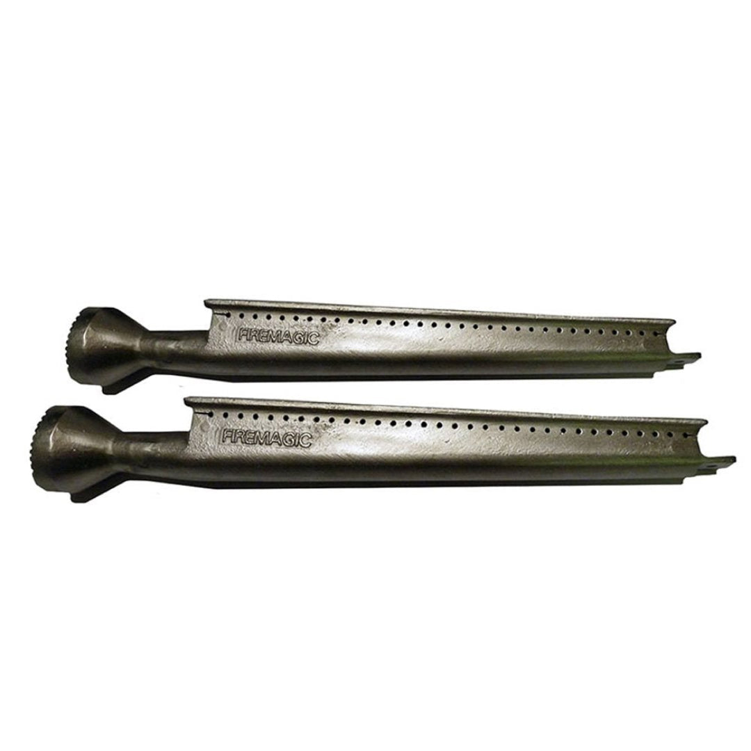 Pair of FireMagic replacement gas grill burner tubes model 192-3042-40 with perforated flame ports