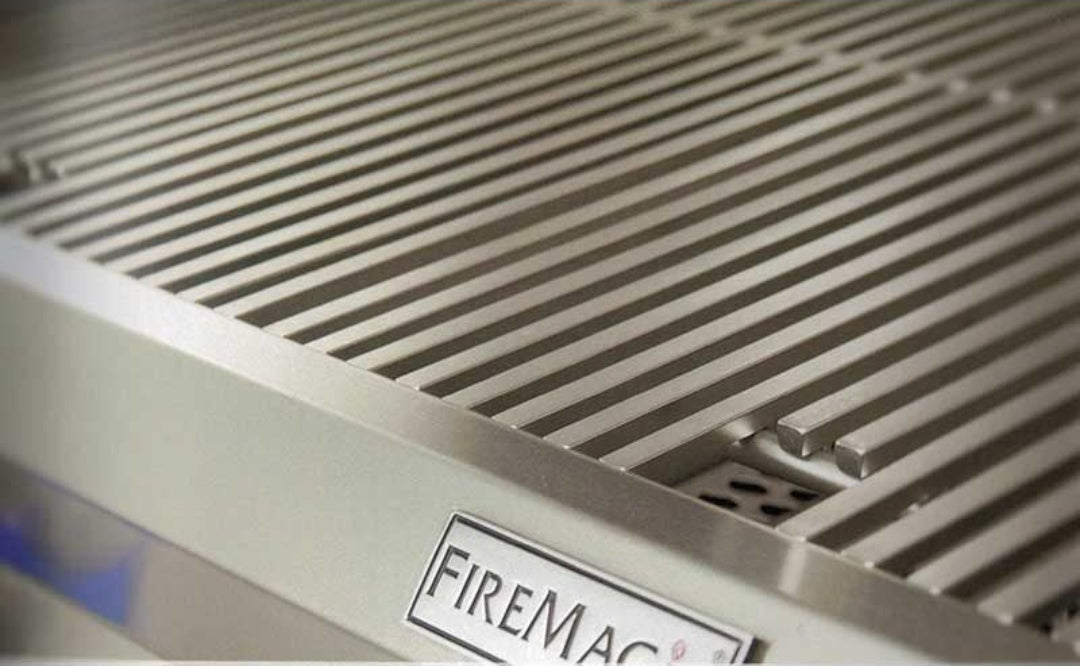 FireMagic stainless steel slotted cooking grates close-up, heavy-duty replacement cooking grid for FireMagic built-in gas grills (model 192-3539)
