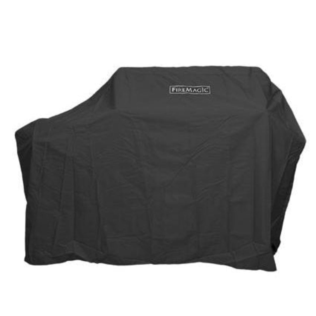 Fire Magic black heavy-duty weather-resistant outdoor grill cover 192-5185-20f1 full-size BBQ cover for gas grills with side shelves