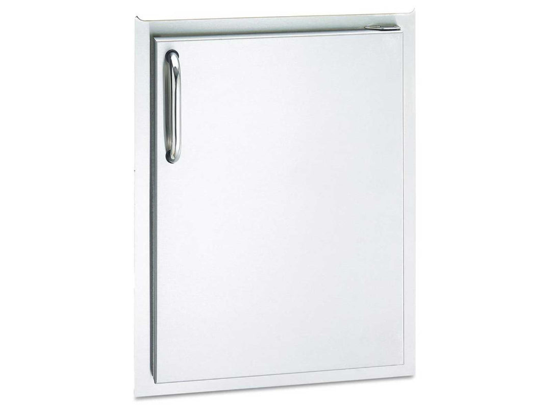 A 24-inch right-hinged single access door for outdoor grills, made of 304 stainless steel with a brushed finish, featuring a stainless steel handle.