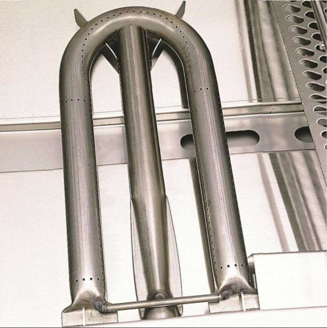 Vine and Flame 24NPT 24-inch U-shaped tri-tube stainless steel replacement gas grill burner with perforated flame ports