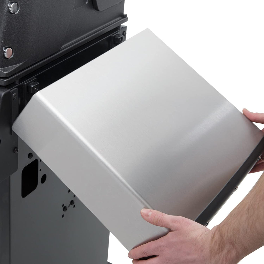 Stainless steel side shelf, Broil King grill, removable shelf, side panel installation