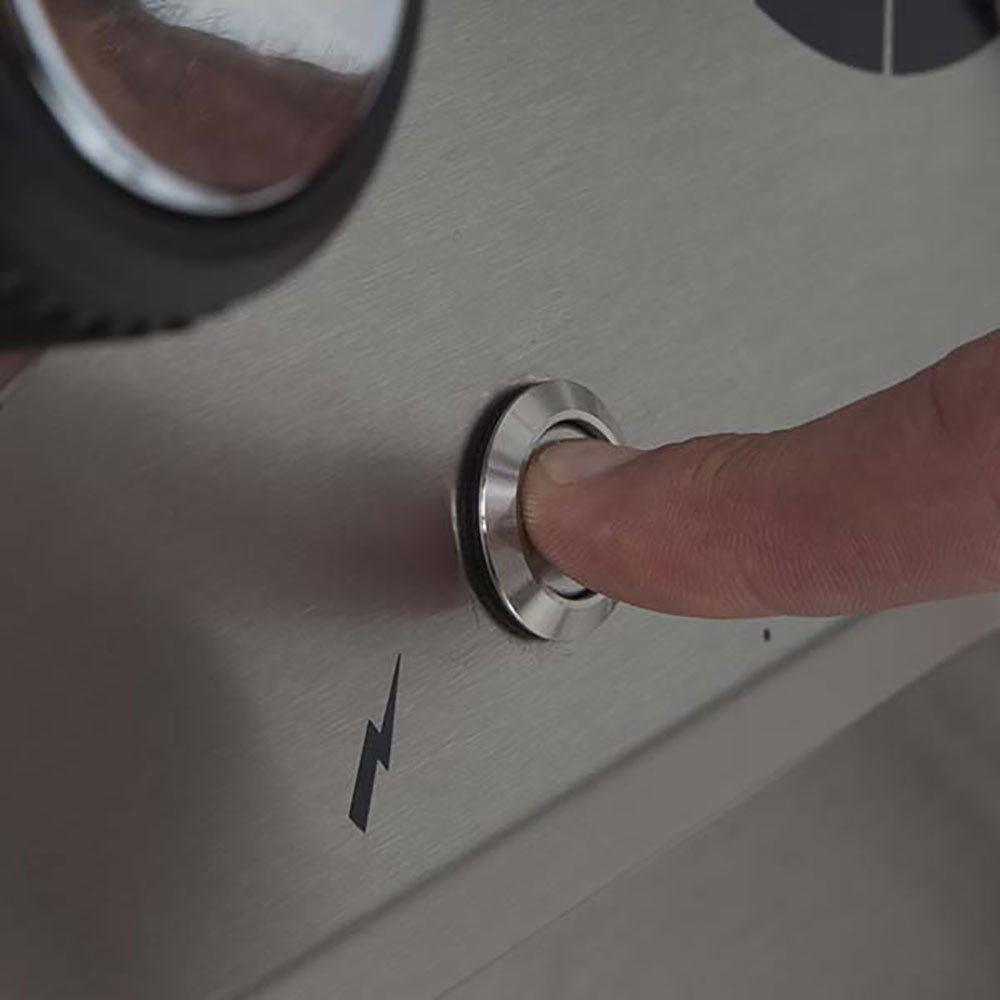 Ignition button, Broil King, Baron Series, stainless steel control panel with electric start system