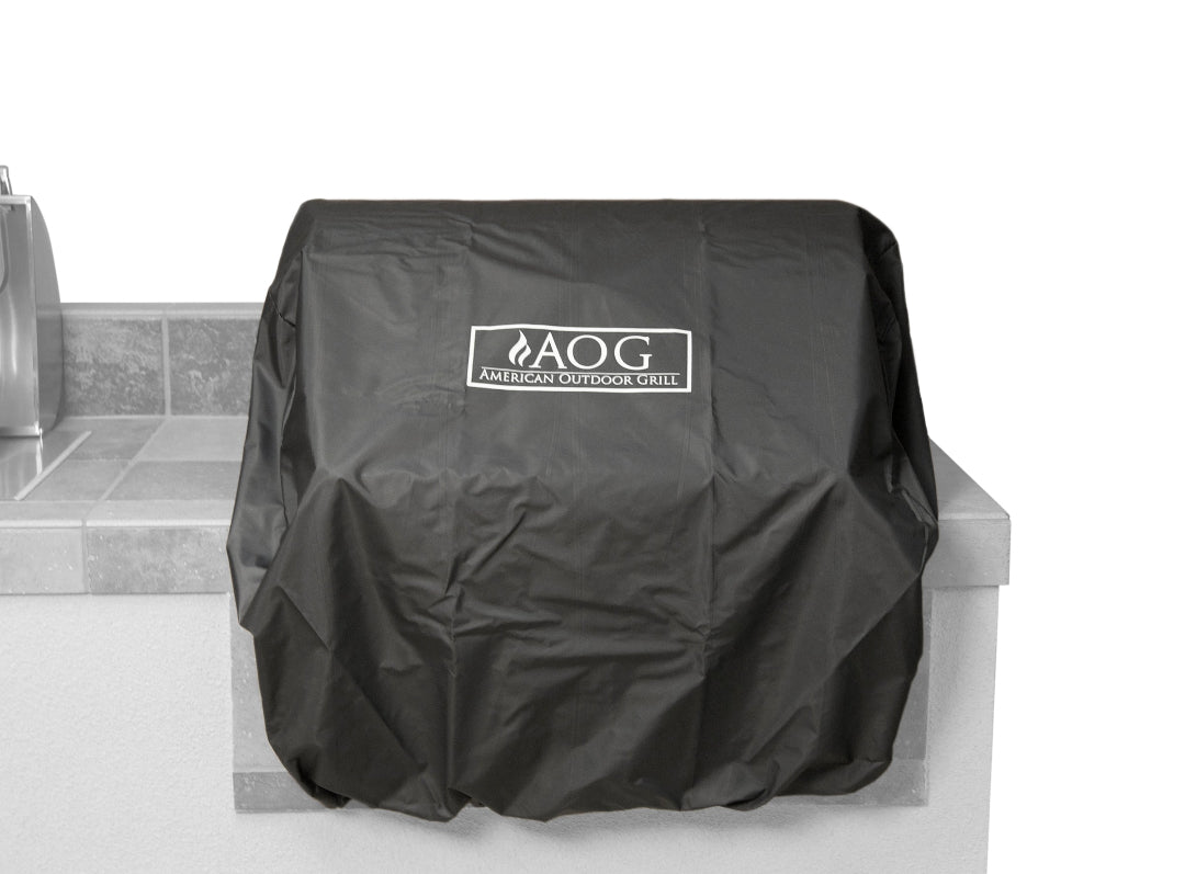 AOG American Outdoor Grill built-in grill cover, black heavy-duty waterproof protective cover for built-in gas grills and outdoor kitchen islands