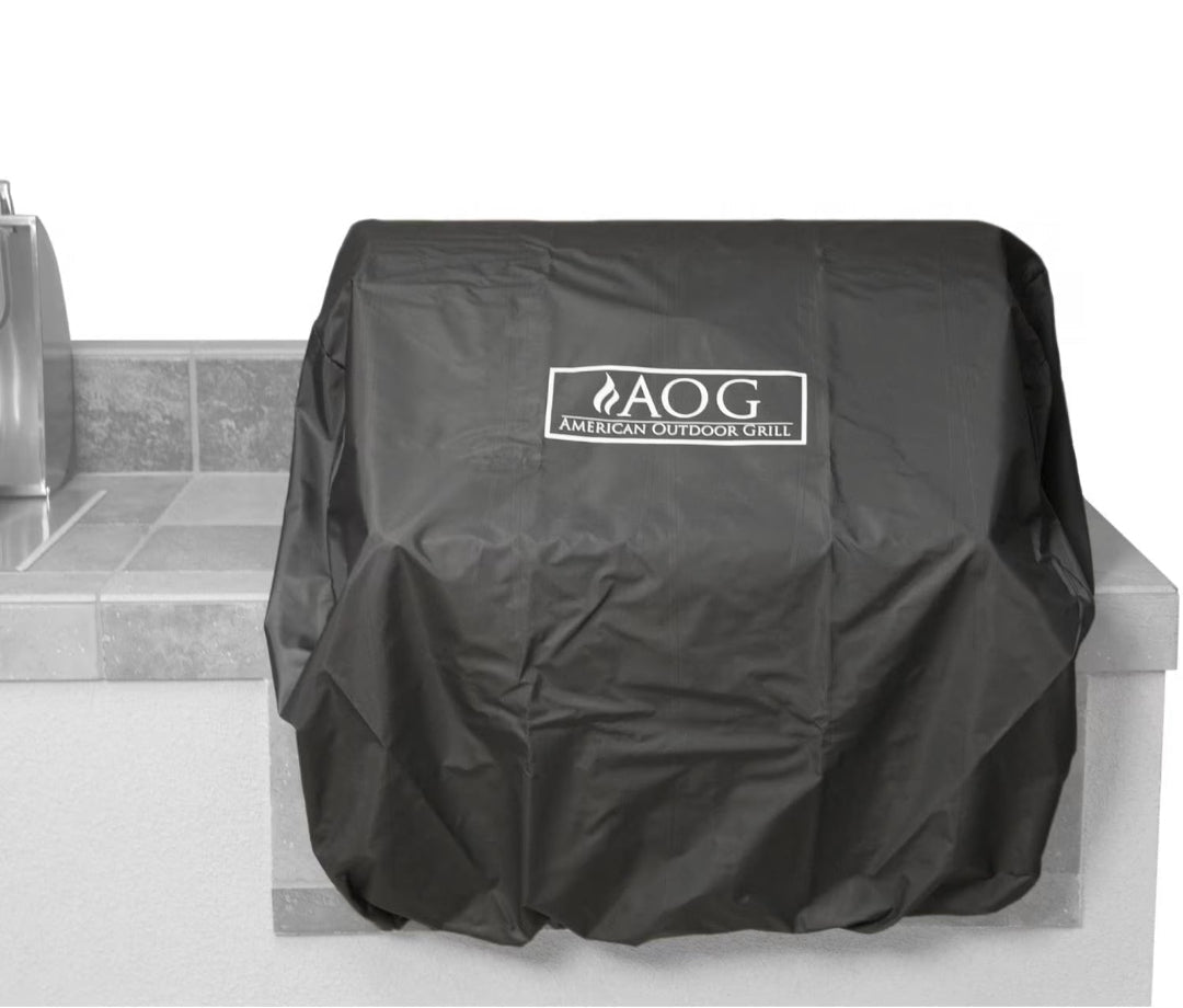 Black AOG American Outdoor Grill 30-inch built-in grill cover for outdoor kitchen island