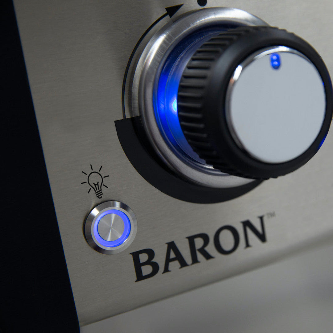 Control knob, Broil King, Baron Series, illuminated LED knob with integrated push-button light control
