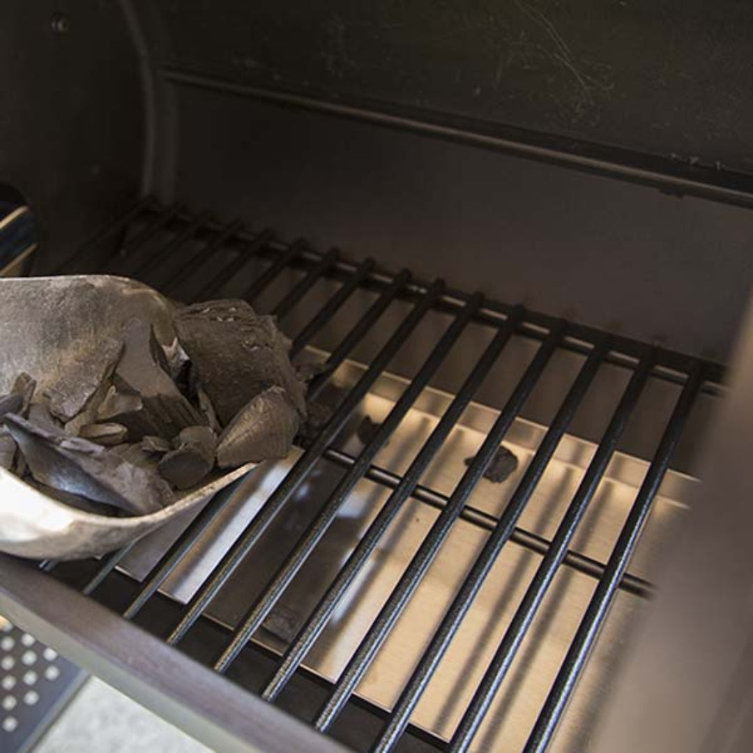 Charcoal tray, Broil King, Smoke Series, heavy-duty stainless steel insert for loading fuel