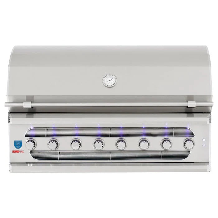 Built-In Grill, American Made Grills, Muscle 54", Propane, Lid Closed, Blue LED Control Knobs