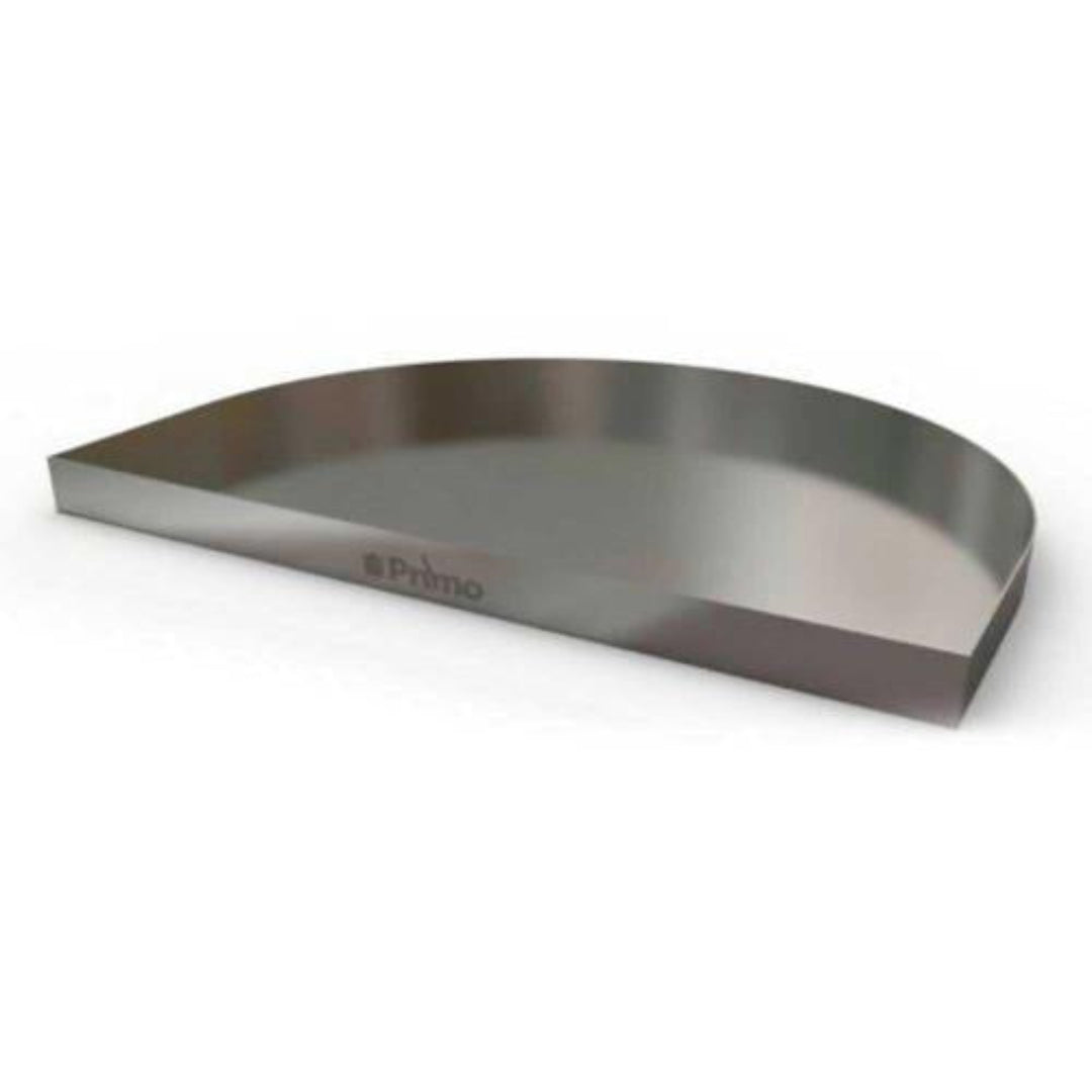 Primo half drip pan (PGRDP) stainless steel half-moon grease drip tray replacement for round Kamado grills
