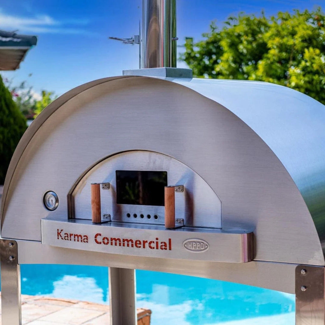 Pizza oven, WPPO, Karma Series, 55-inch commercial wood-fired with stainless steel door and thermometer