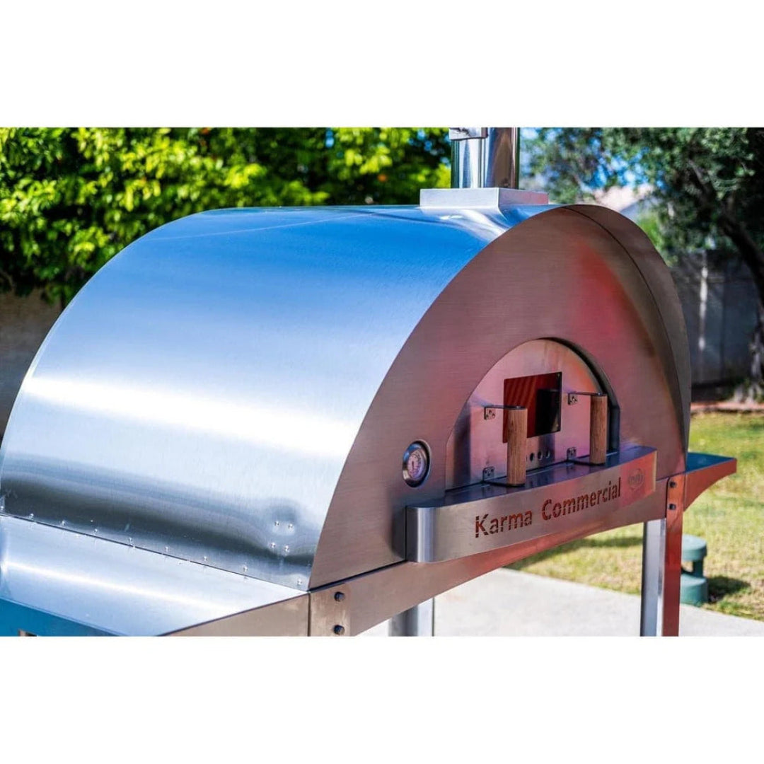 Pizza oven, WPPO, Karma Series, 55-inch commercial wood-fired with brushed stainless steel dome