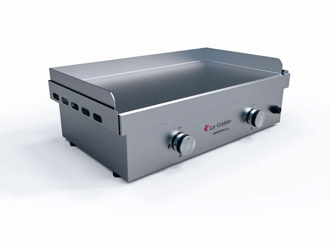 Le Griddle GFE75 stainless steel two-burner flat-top countertop griddle for outdoor kitchen heavy-duty commercial griddle Made in USA