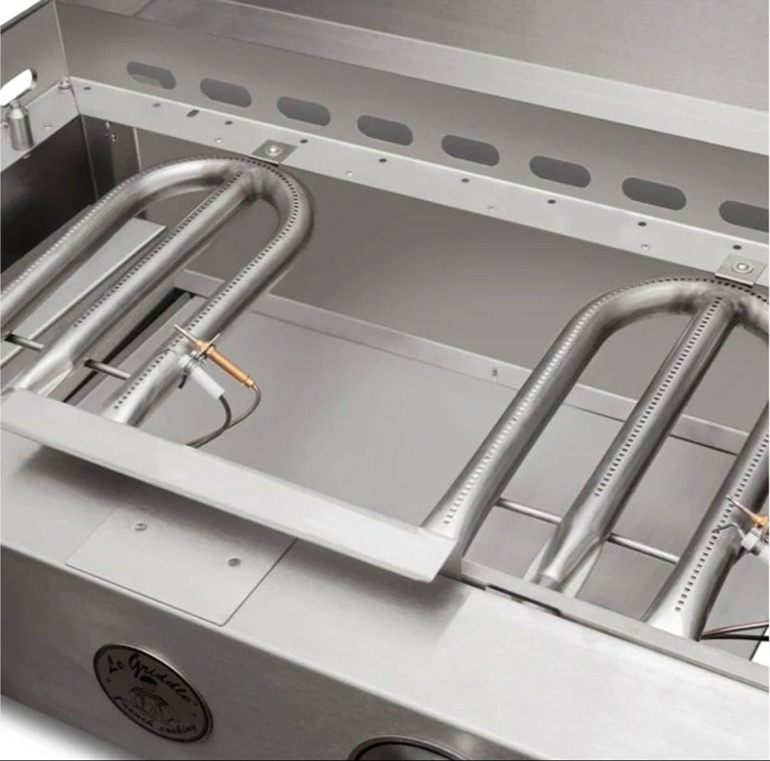 GFE75 replacement stainless steel U-shaped 3-burner kit for built-in outdoor gas grill with igniter electrode