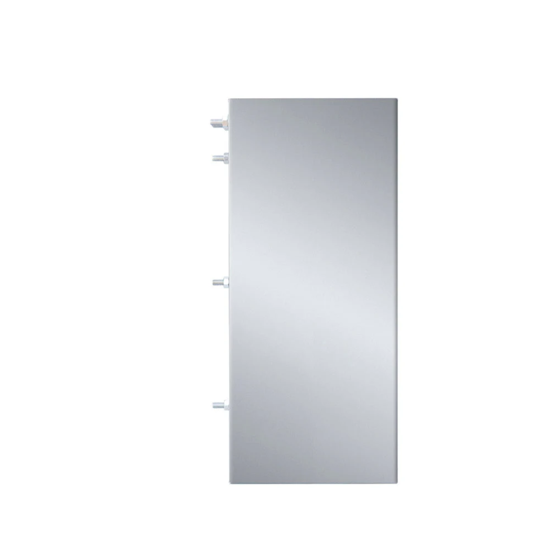 TF-VH-60-2-SP8 stand-alone stainless steel vertical housing panel with three threaded mounting studs, replacement back panel for outdoor gas fire pit burner — Vine & Flame