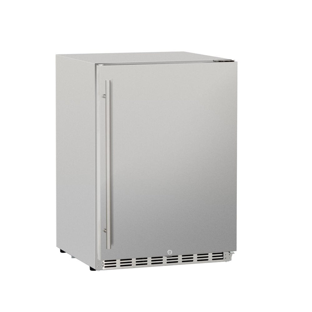 TF-RFR-24D 24-inch built-in stainless steel undercounter refrigerator, lockable door with vertical bar handle for outdoor kitchen