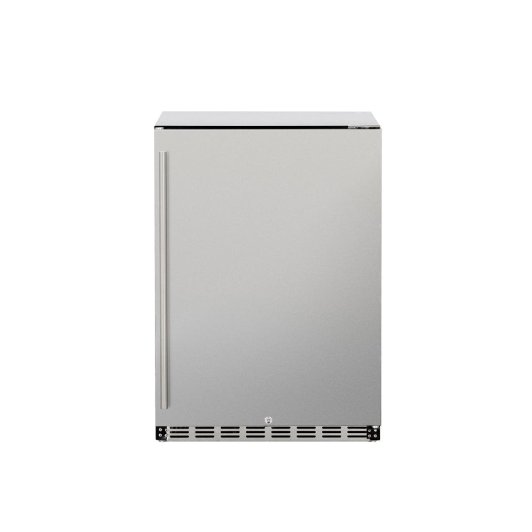 TF-RFR-24D 24-inch stainless steel built-in undercounter beverage refrigerator single-door lockable with toe-kick vent