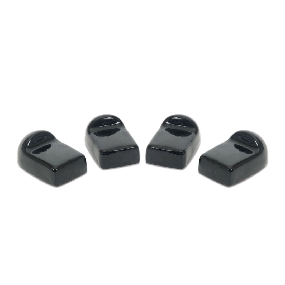 4-pack glossy black rectangular rocker switch caps replacement for gas fireplace and stove control panels