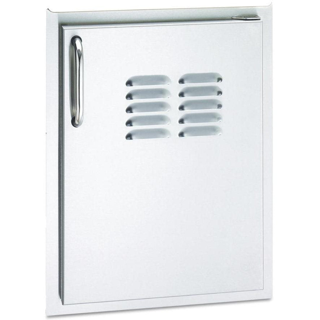 33820-TSR stainless steel louvered vented access door for outdoor kitchen and grill island with vertical towel-bar handle Fire Magic 
