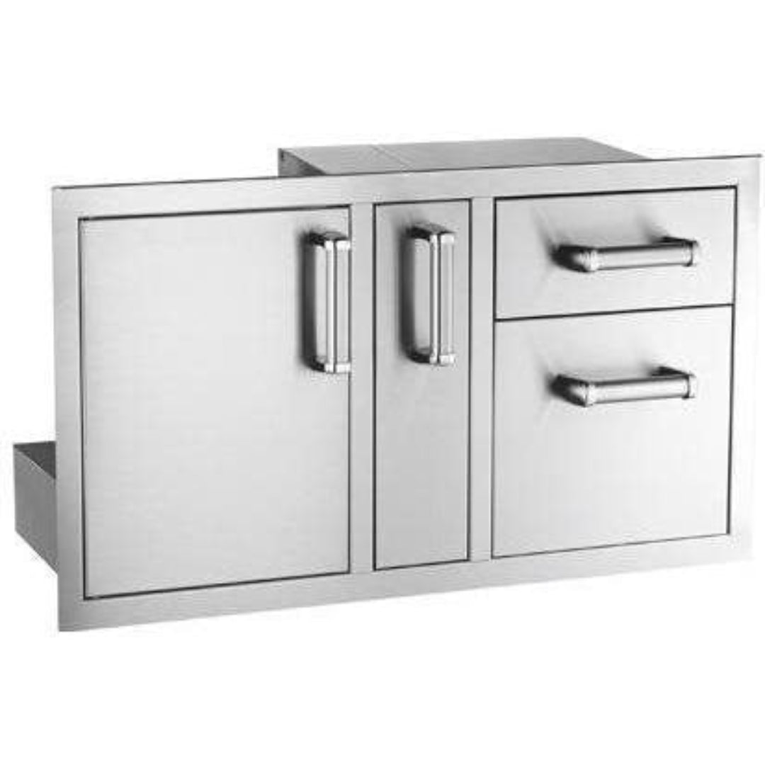 Fire Magic 53816sc stainless steel built-in outdoor kitchen two-door two-drawer access cabinet for grill island storage