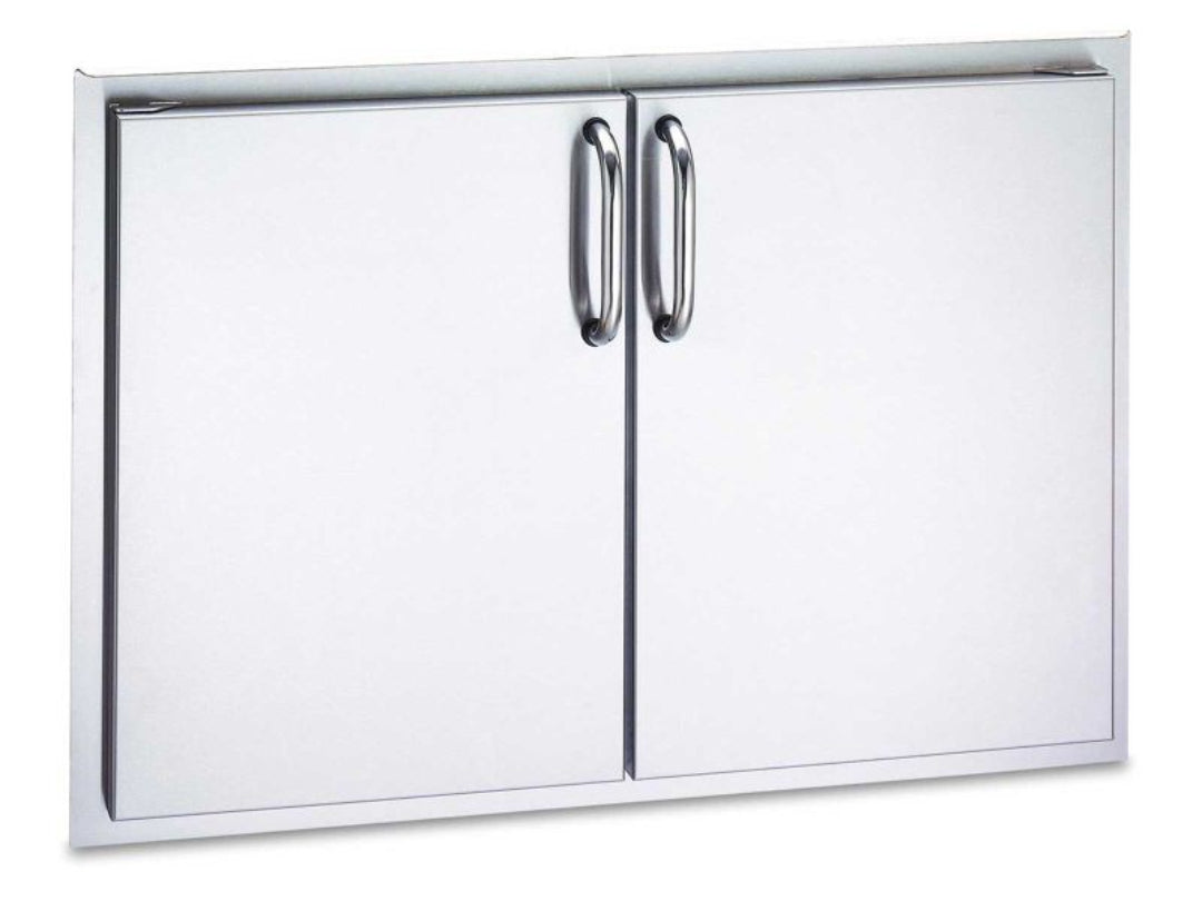 American Outdoor Grill dual access door made of 304 stainless steel with a sleek, professional appearance, designed for outdoor kitchen use.