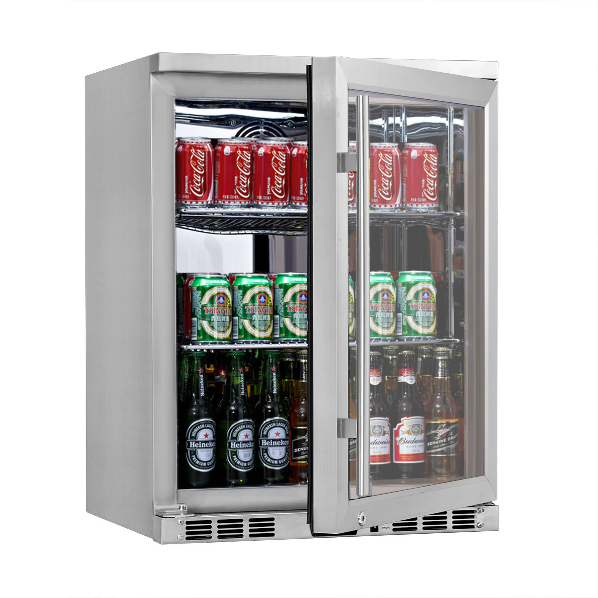 Kings Bottle 24-Inch Undercounter Beverage Cooler with Heating Glass Door
