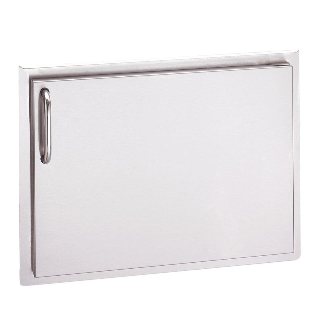 33917-SR stainless steel flush-mount access door with recessed pull handle for built-in outdoor kitchen island and BBQ cabinet