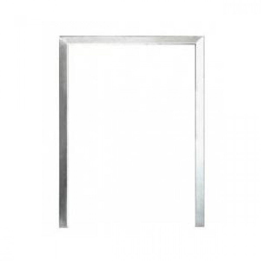 3809AR brushed stainless steel three-sided U-shaped fireplace door trim surround replacement frame for gas, electric or wood-burning fireplaces