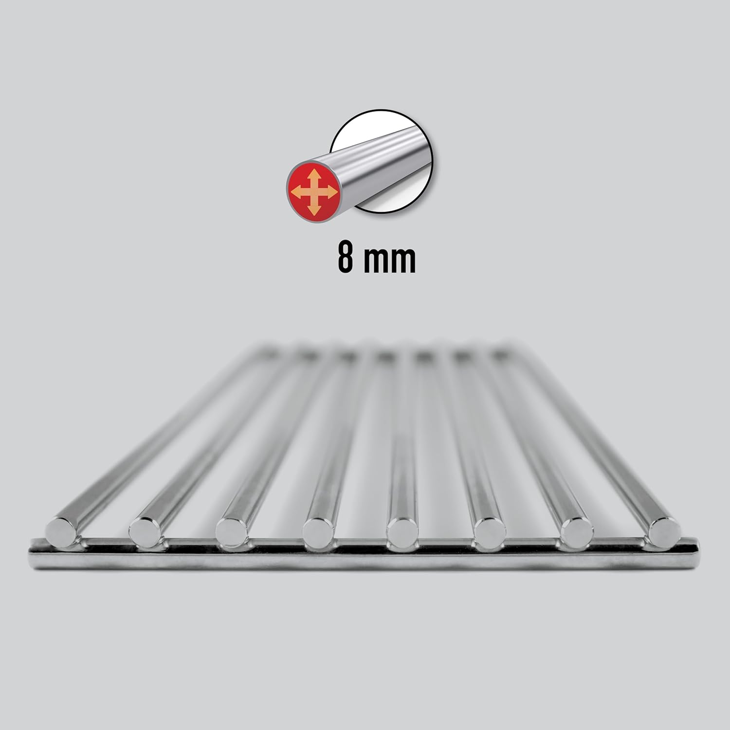 Cooking grate, Broil King grill, 8mm stainless steel rods, heavy-duty grill surface, round bar grill grates