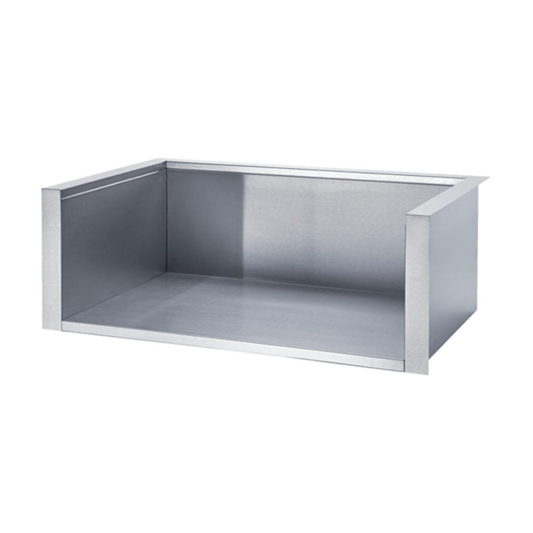 BSASL12 12-inch stainless steel U-shaped drop-in access sleeve for built-in outdoor kitchen grill island, mounting box for warming or storage drawer