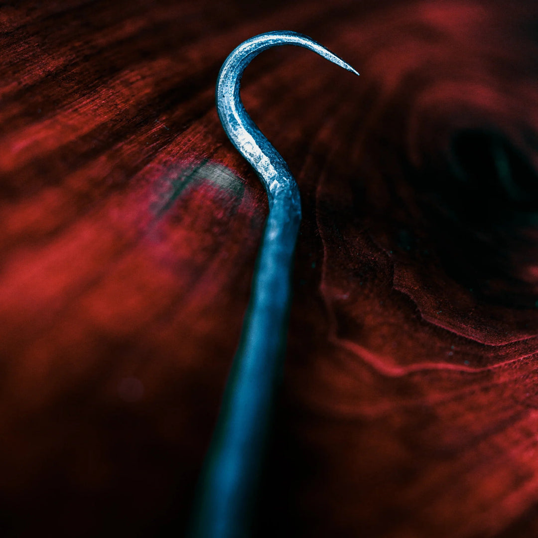 Cowboy Cauldron pigtail hook — metal curved hanger for cast iron cauldrons, Dutch ovens and campfire kettles