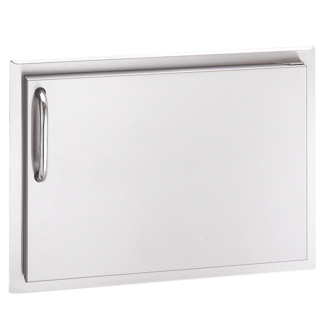 Fire Magic Stainless steel outdoor kitchen access door model 33914-sr rectangular single-door built-in grill island cabinet panel with left-side vertical pull handle