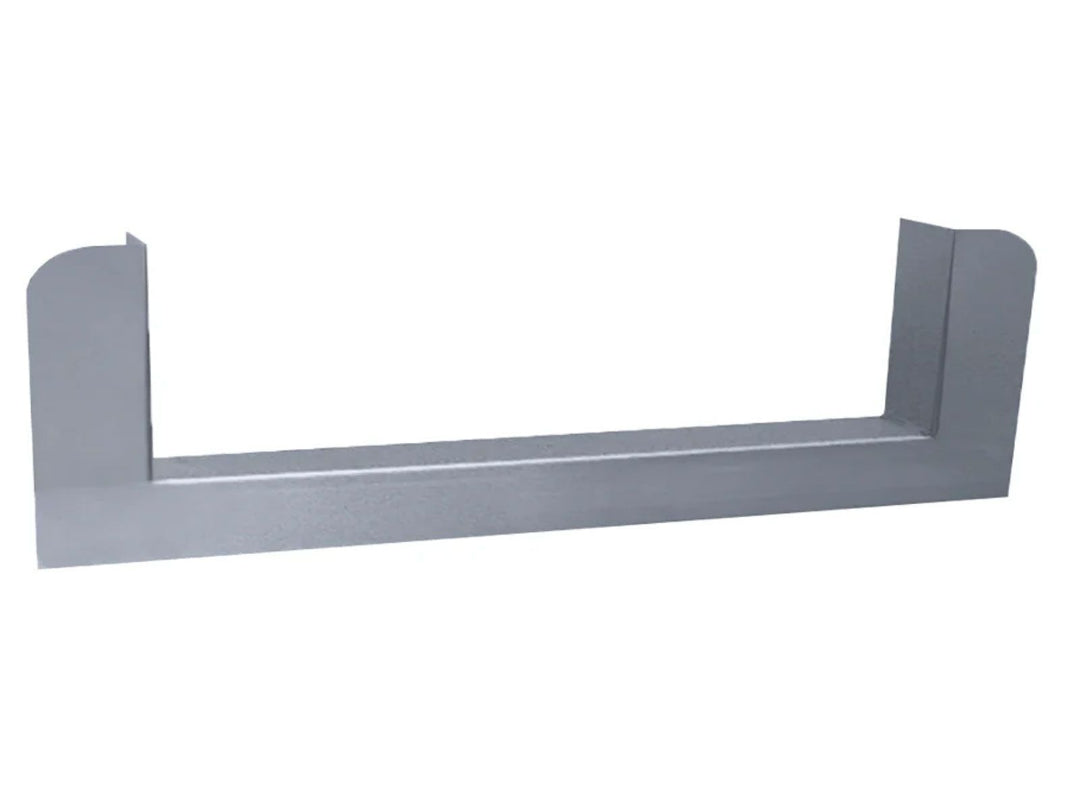 A stainless steel trim kit designed for a 60-inch built-in griddle, featuring a simple gray finish.