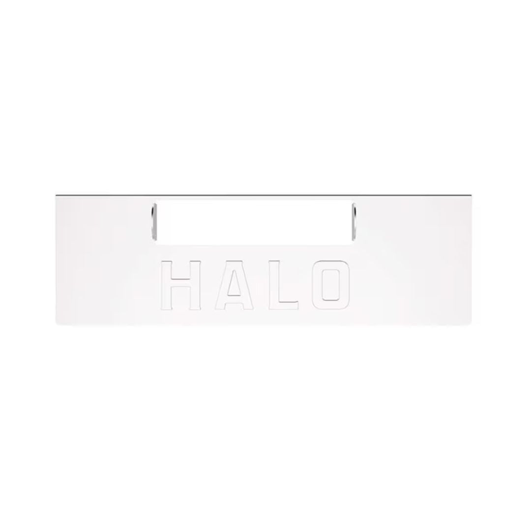 HALO Elite HZ-3013 stainless steel grease-trap gate — solid rectangular panel embossed with HALO logo and top grease slot