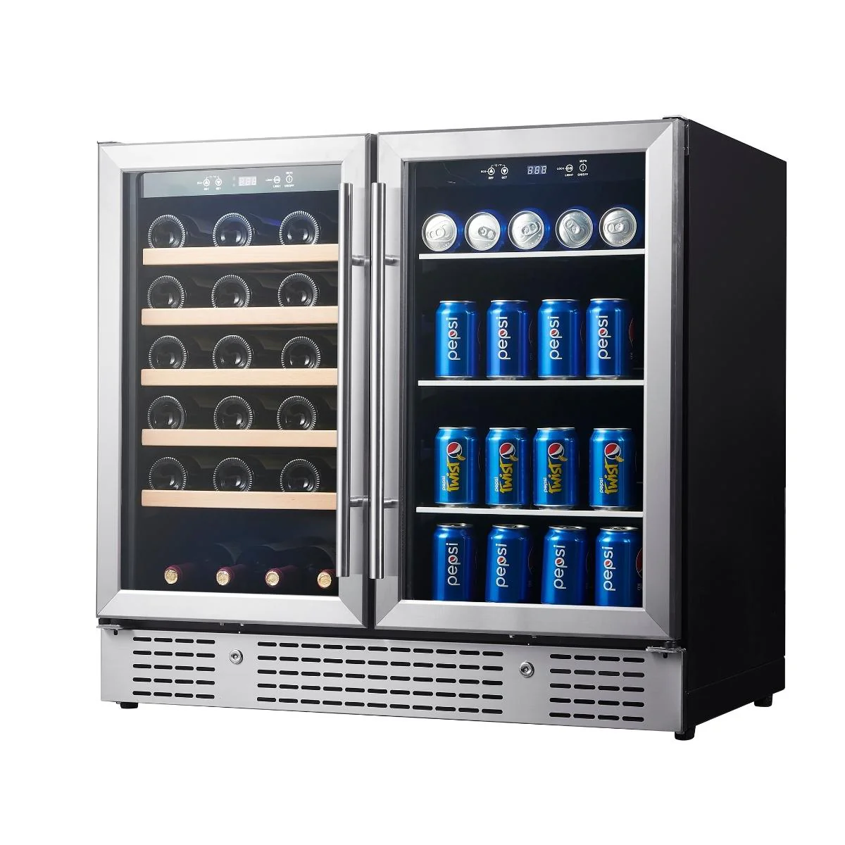 Kings Bottle 36-Inch Beer and Wine Cooler Combination with Low-E Glass Door