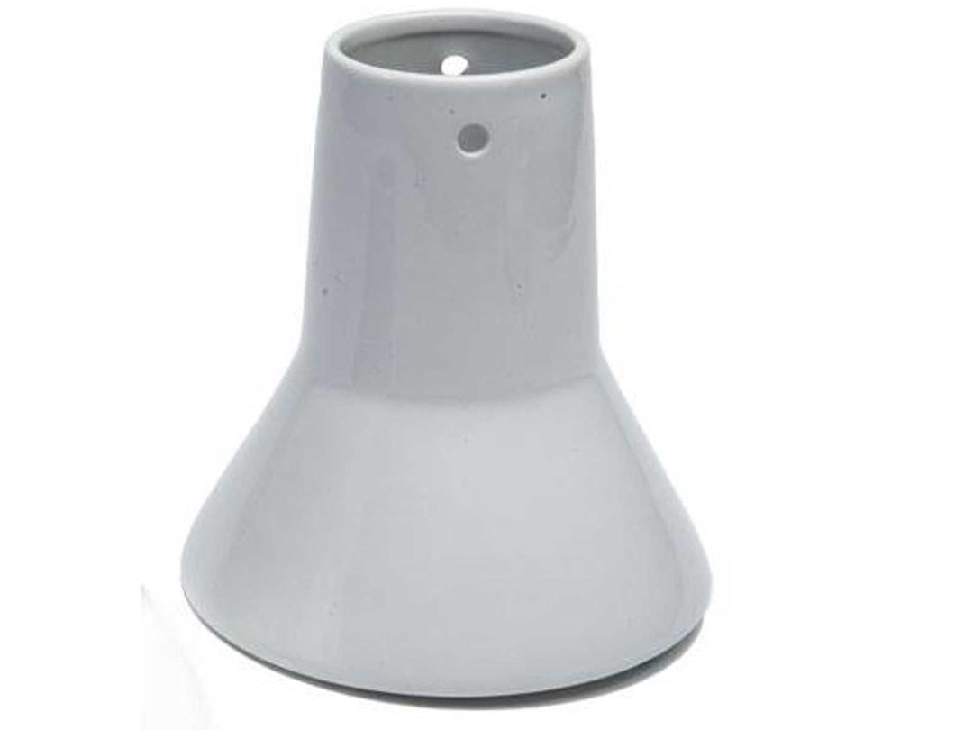 White porcelain flared lamp socket cover/chimney, ceramic pendant light canopy replacement with side hole PG00337