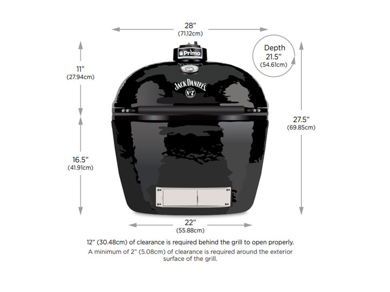 Primo Oval XL 400 Jack Daniel’s Edition Ceramic Kamado Charcoal Grill – PGCXLHJ