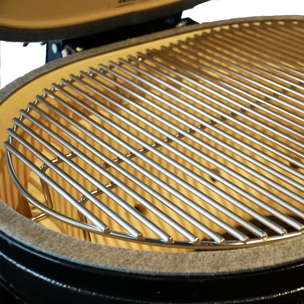 Primo Round Ceramic Kamado Grill with Precision Control Top, Easy Lift Hinge, and Lower Air Control