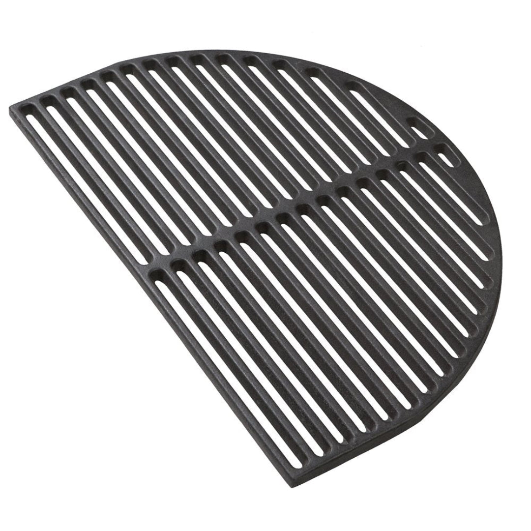 Primo Oval JR-200 cast iron half-moon searing grate PG00363 - slotted heavy-duty replacement grill grate for Primo kamado