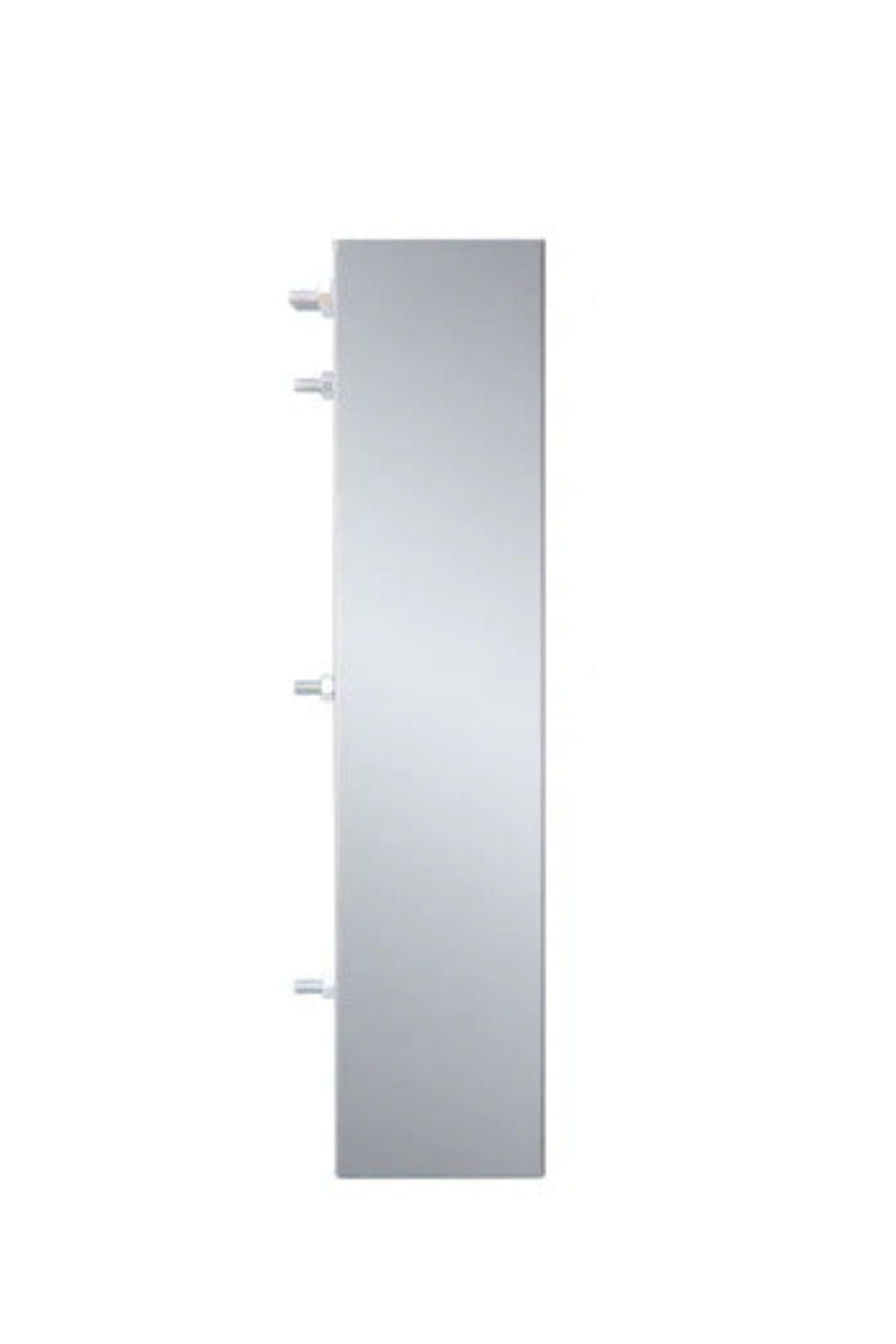 TF-VH60-2-SP4 60-inch vertical fireplace panel with four side mounting standoffs, stainless-finish replacement trim for linear gas fireplaces