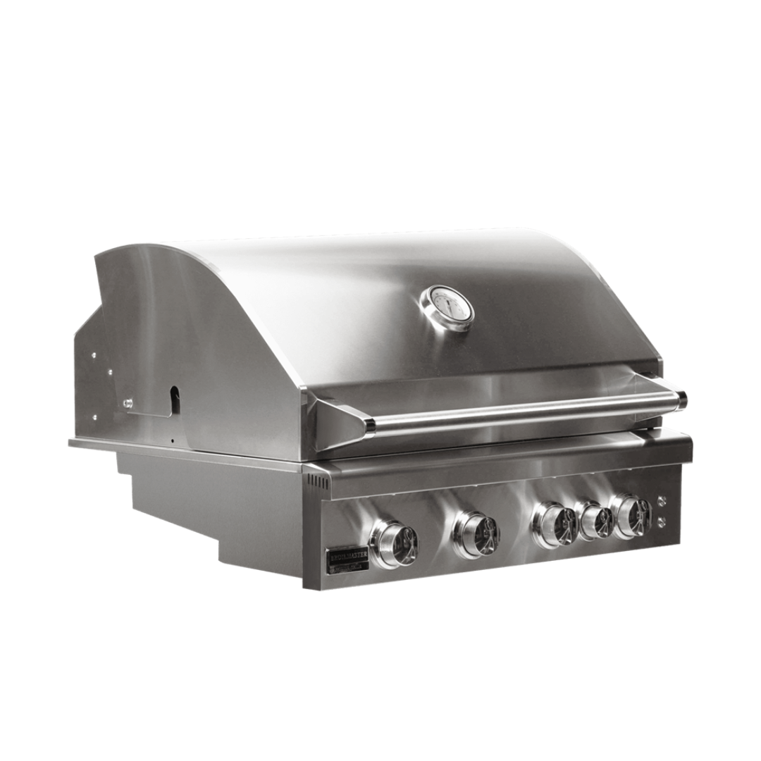 Vine & Flame BSB32MGN 32-inch built-in stainless steel five-burner gas grill head with integrated lid thermometer, replacement outdoor kitchen grill head