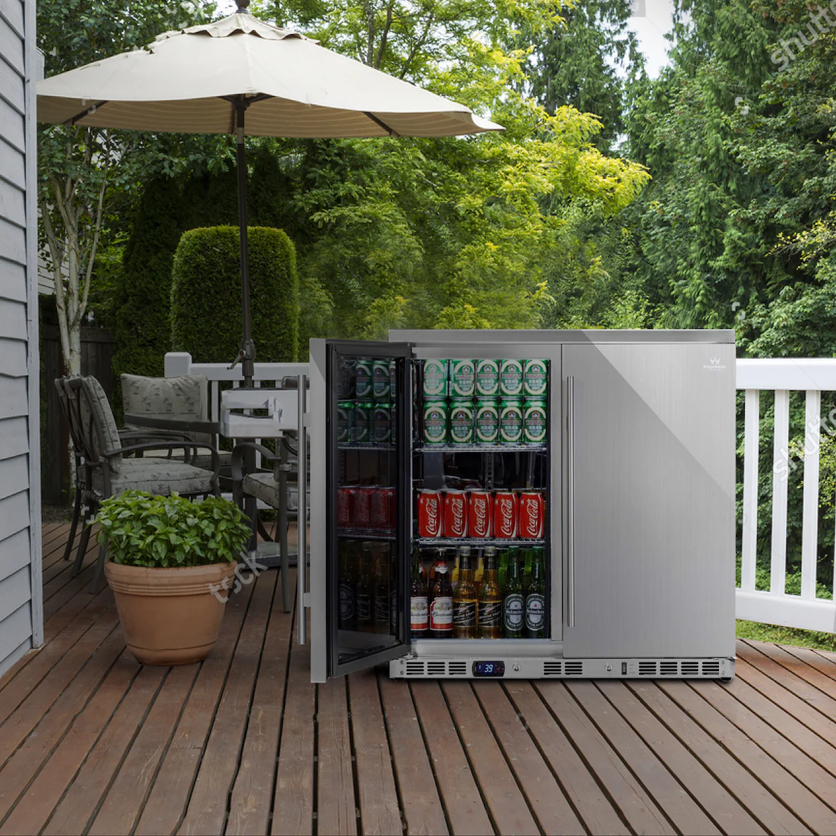 Kings Bottle 36-Inch Outdoor Beverage Refrigerator 2 Door - KBU56ASD